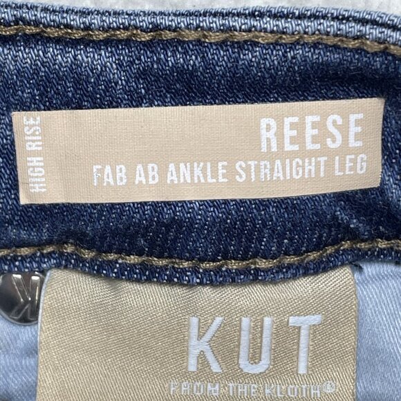 Kut from the Kloth Jeans Womens 0 Blue Reese Ankle Straight Rhinestones 26x27 - Picture 9 of 10